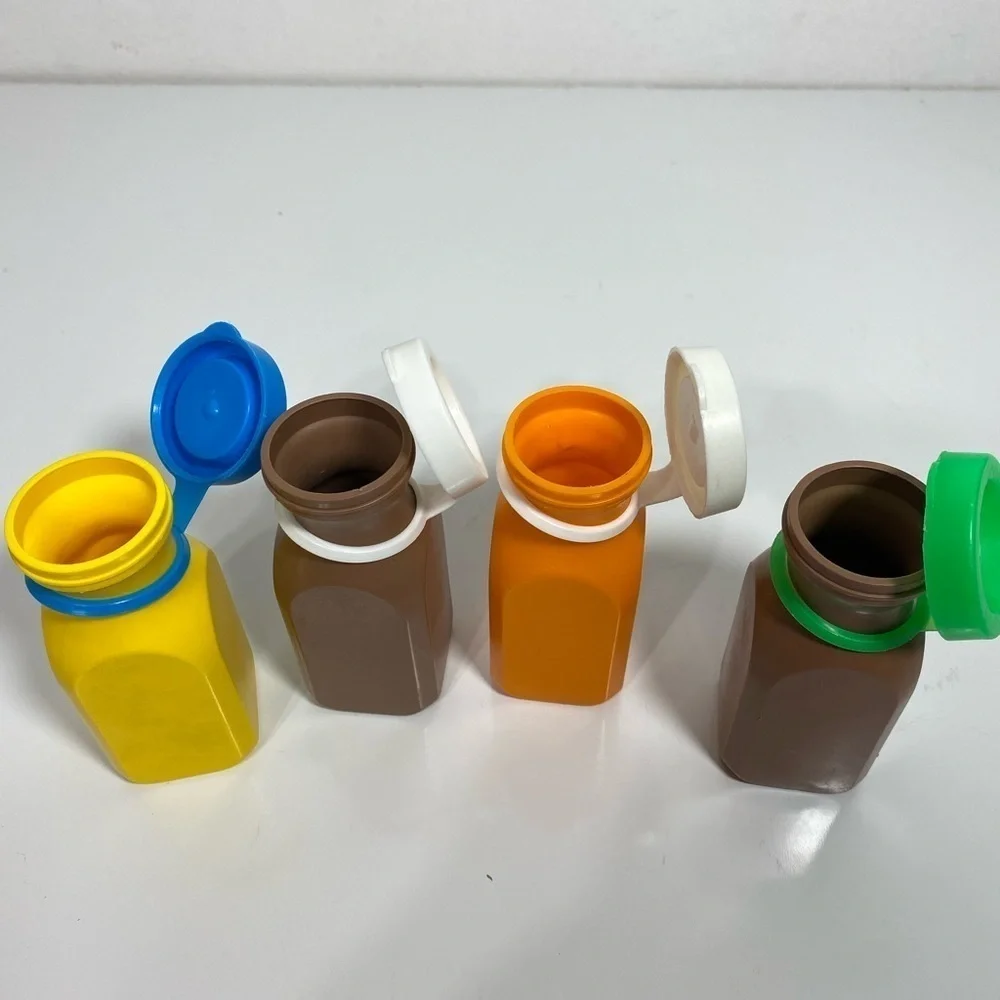 Vintage Fisher Price Fun With Food FourChocolate Milk Bottles‎ 1987